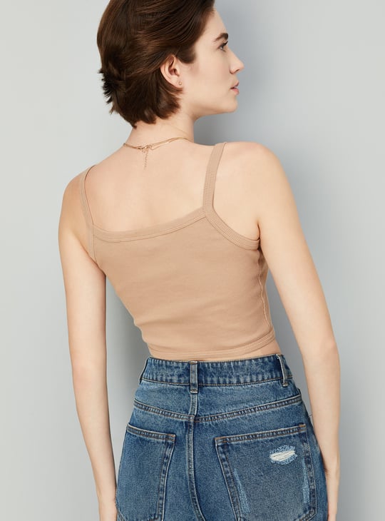 Women Ribbed Cropped Top