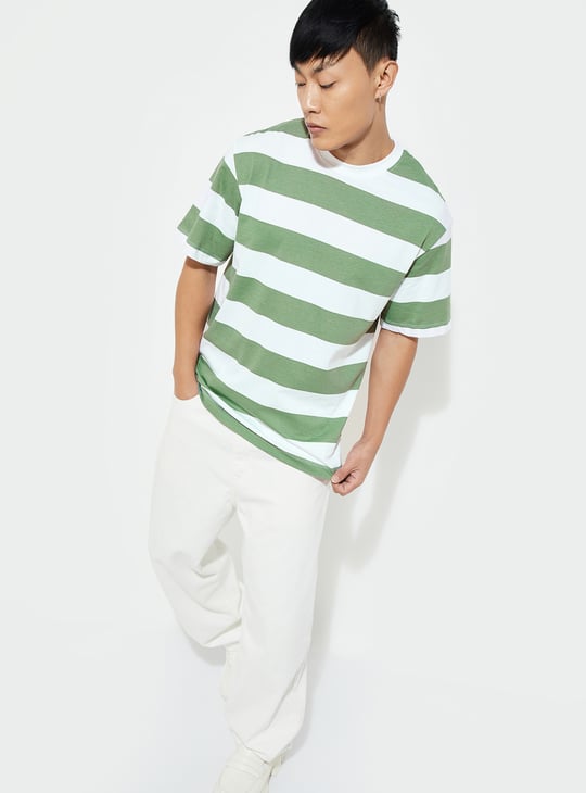 URB_N Men Striped T-shirt Green Striped