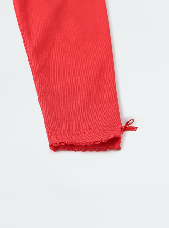 Girls Solid Full-Length Leggings