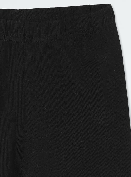 Girls Solid Full-Length Leggings - Pack of 3