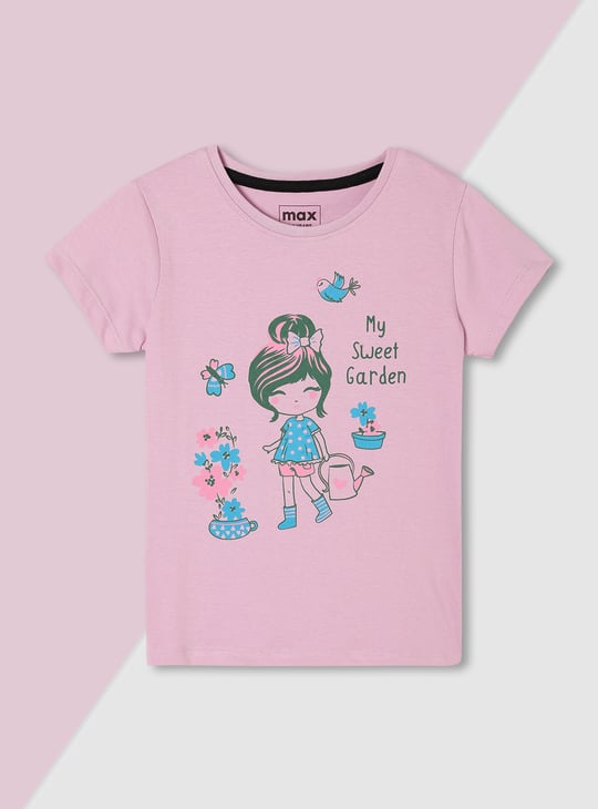 Girls Graphic Printed T-shirt - Pack of 5