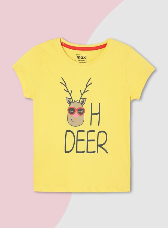 Girls Graphic Printed T-shirt - Pack of 5