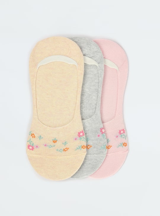 Women Printed No-Show Socks - Pack of 3