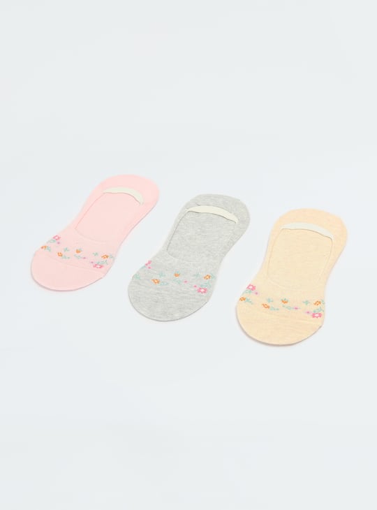 Women Printed No-Show Socks - Pack of 3