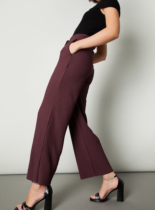 Women Ribbed Wide Leg Trousers