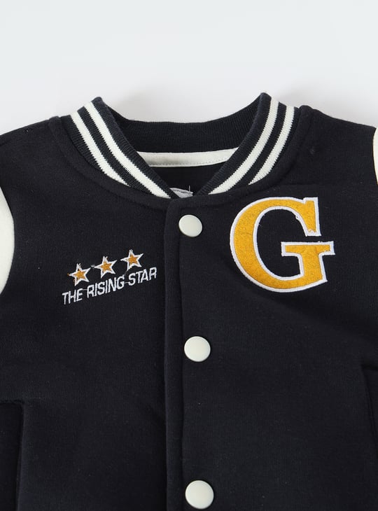 Boys Colourblocked Varsity Jacket
