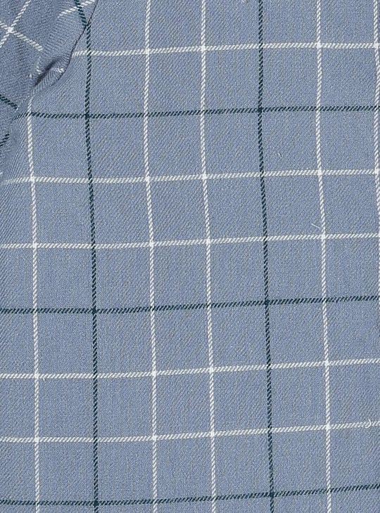 Girls Checked Peterpan Collar Top