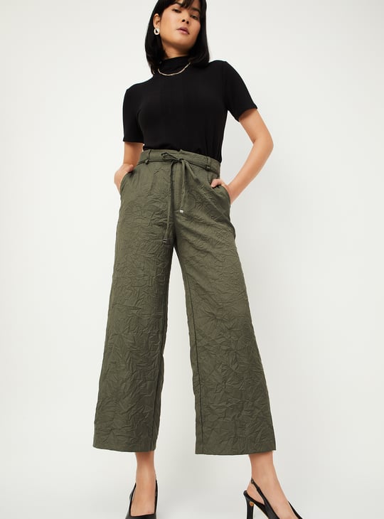 Kalki x Max Women Textured Tie-Up Trousers