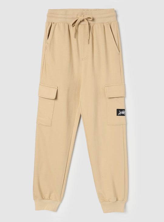 Boys Solid Cargo Joggers
