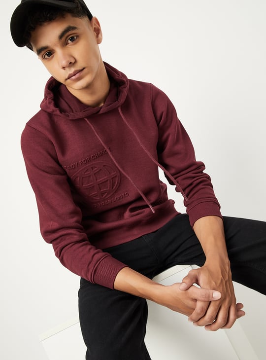 Boys Embossed Hooded Sweatshirt