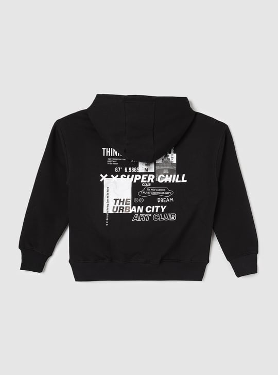 Boys Back Print Hooded Sweatshirt