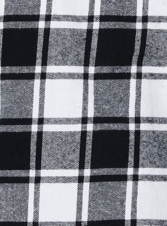 Boys Tartan Checked Hooded Shirt