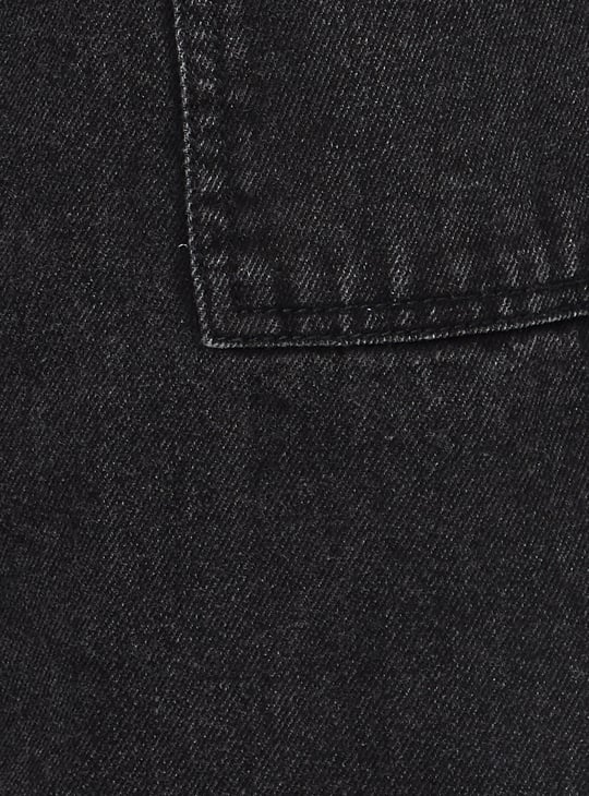 Girls Washed Wide Leg Belted Jeans