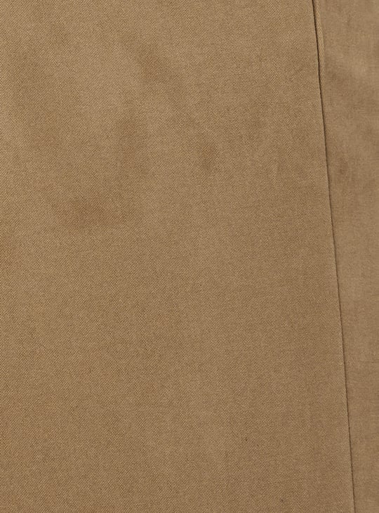 Men Straight Fit Solid Flexi Waist Chinos
