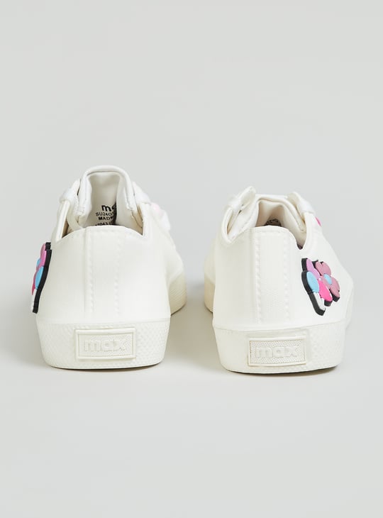 Girls Applique & Beaded Sneakers