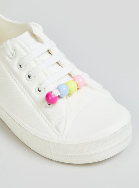 Girls Applique & Beaded Sneakers