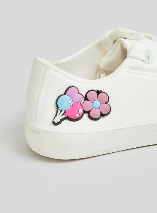 Girls Applique & Beaded Sneakers