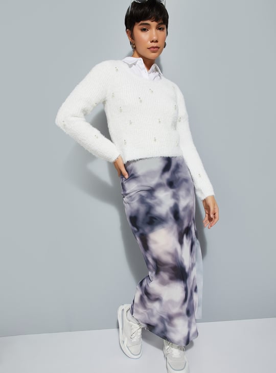 URB_N Women Pearl Embellished Sweater