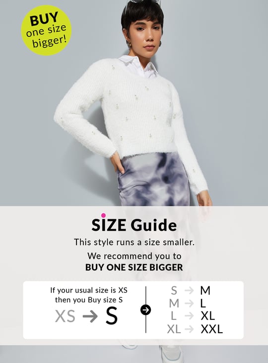 URB_N Women Pearl Embellished Sweater