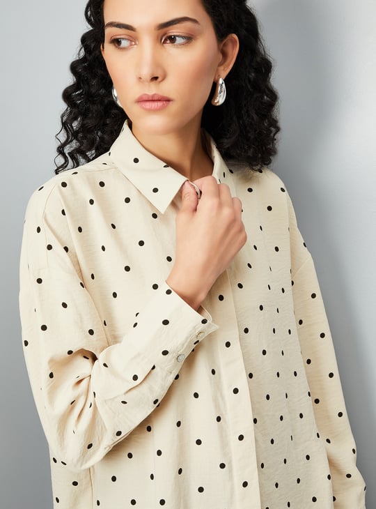 Women Polka Dot Printed Formal Shirt