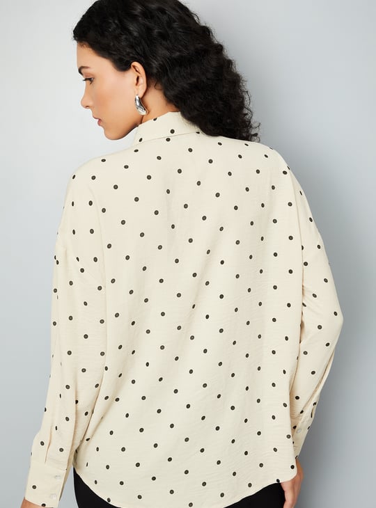 Buy Women Polka Dot Printed Formal Shirt Online at just Rs