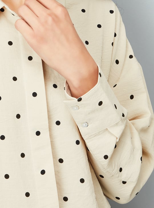 Women Polka Dot Printed Formal Shirt