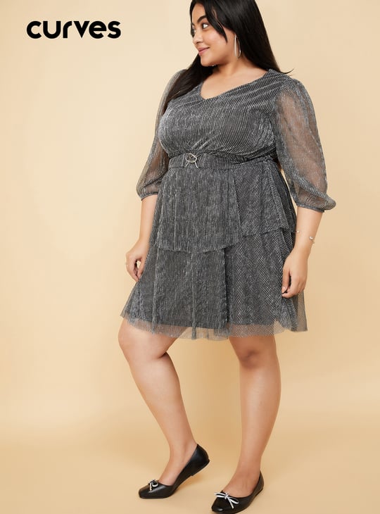 Kalki x Max Women Shimmer Tiered Dress Tiered Dress