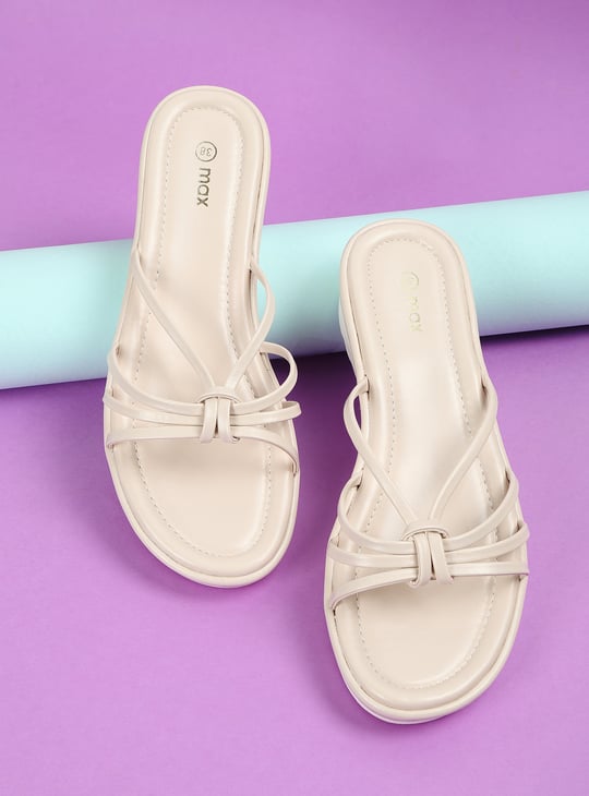 Women Solid Strappy Wedges