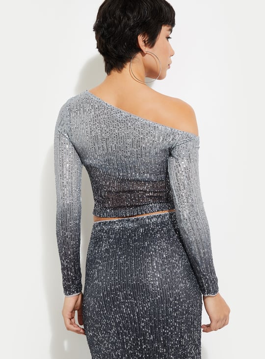 ALAYA F x URB_N Women Sequinned Crop Top