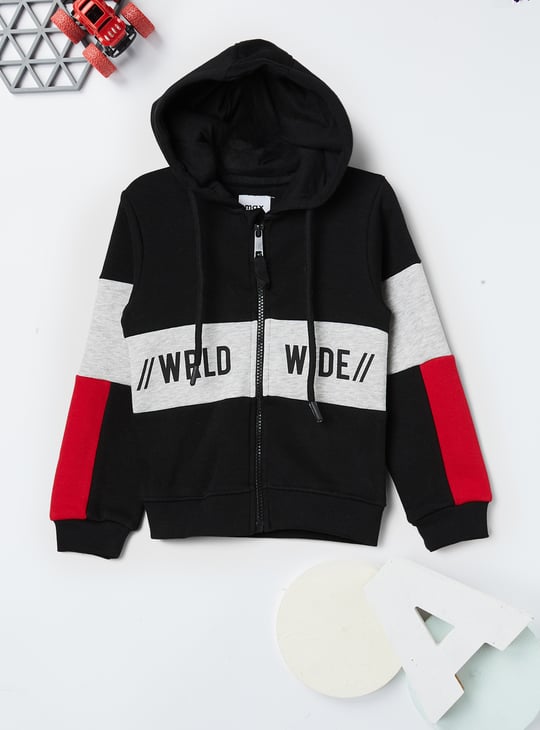 Boys Colourblock Hooded Sweatshirt