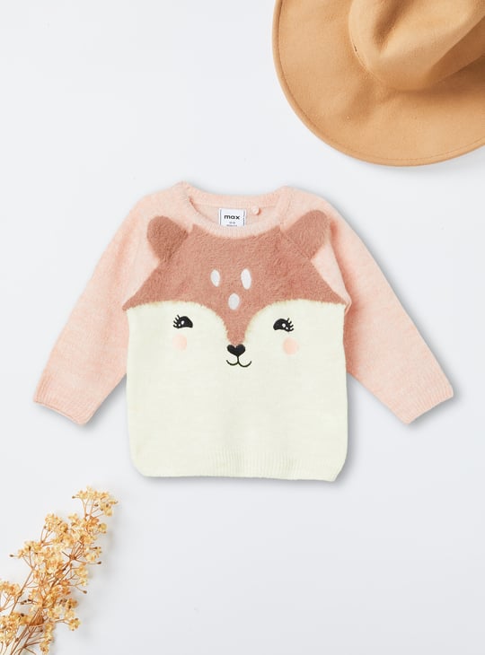 Girls Fox Fuzzy Sweater