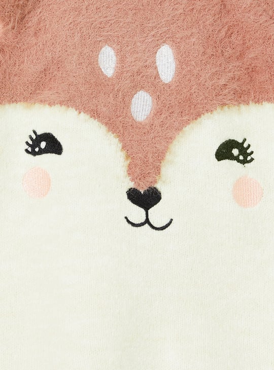 Girls Fox Fuzzy Sweater