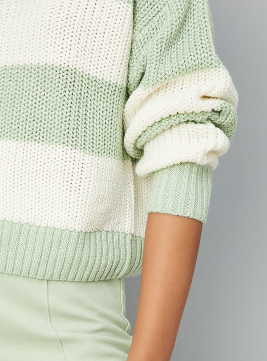 Women Striped Knitted Sweater