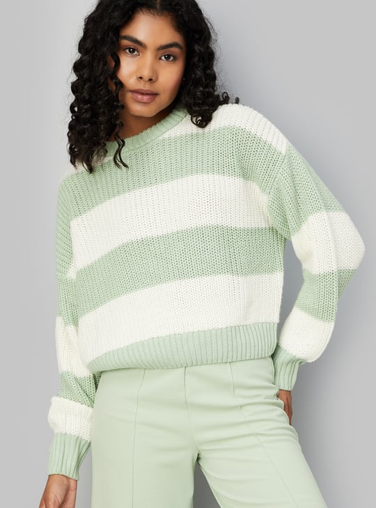 Women Striped Knitted Sweater