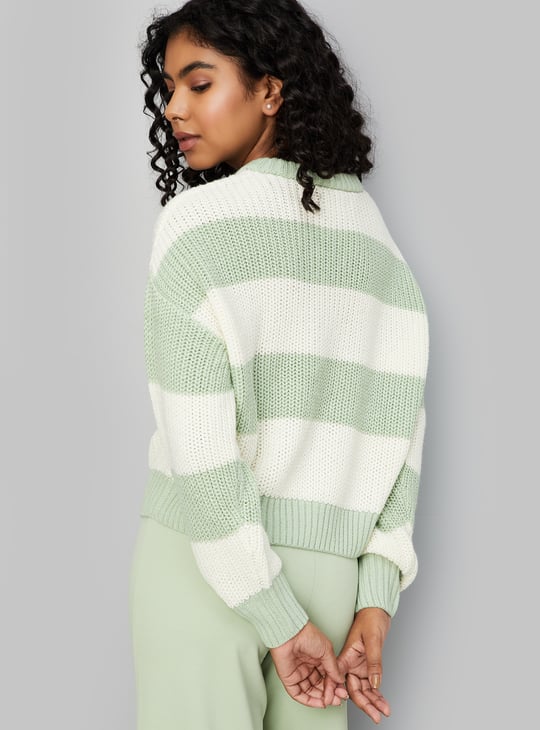 Women Striped Knitted Sweater