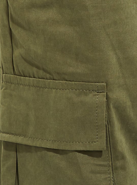 URB_N Men Solid Relaxed Fit Cargo Joggers