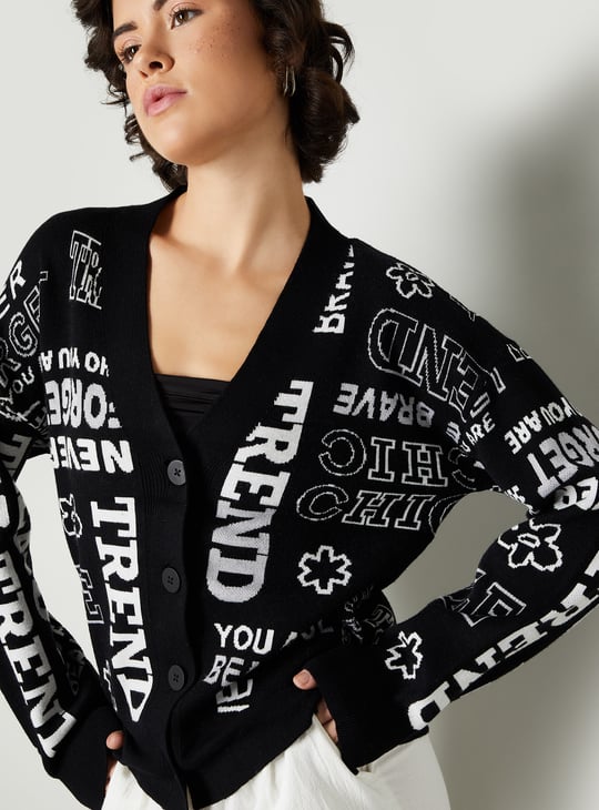 Women Printed Oversized Cardigan
