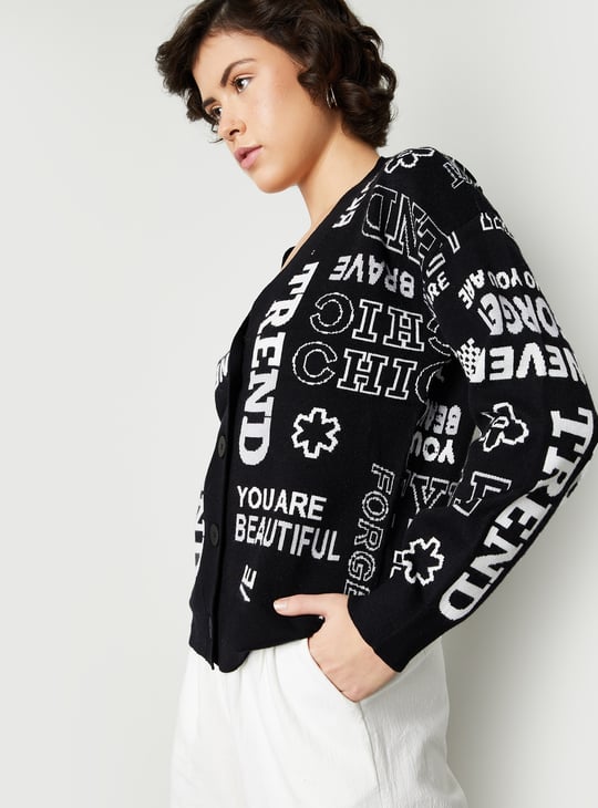 Women Printed Oversized Cardigan