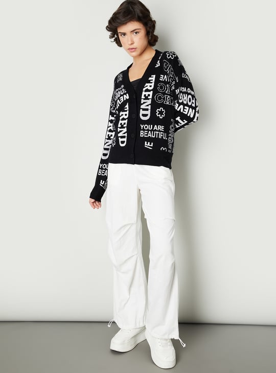 Women Printed Oversized Cardigan Printed