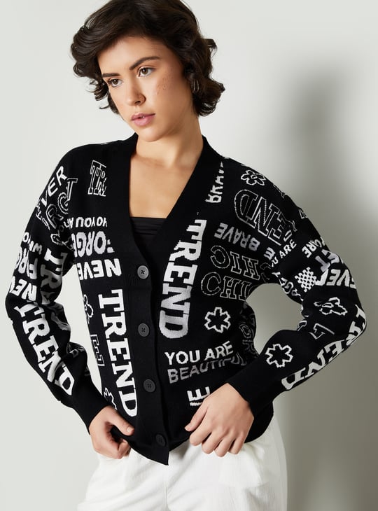 Women Printed Oversized Cardigan