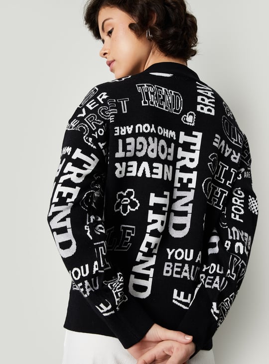 Women Printed Oversized Cardigan