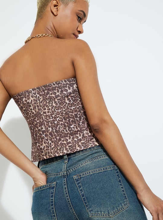 ALAYA F x URB_N Women Animal Print Tube Top