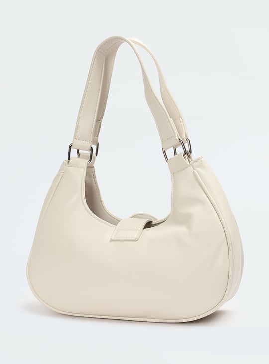 Women Solid Shoulder Bag | Off White | PU