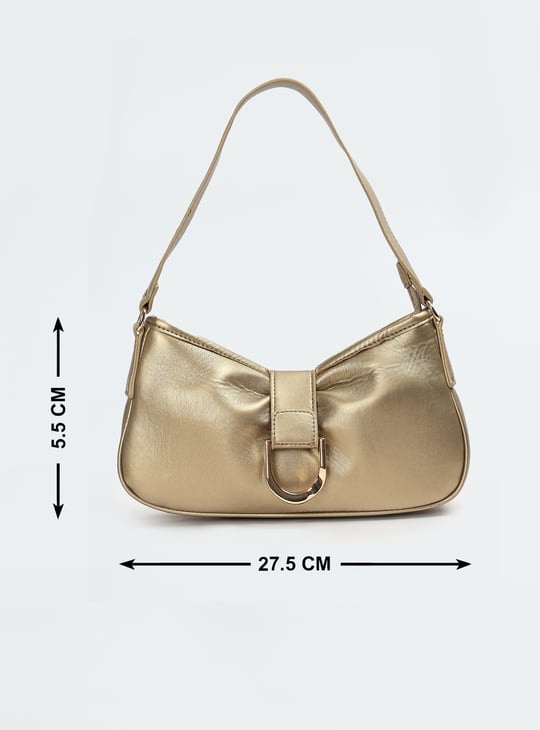 Women Solid Metallic Shoulder Bag