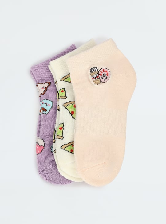 Girls Assorted Ankle Length Socks - Pack of 3
