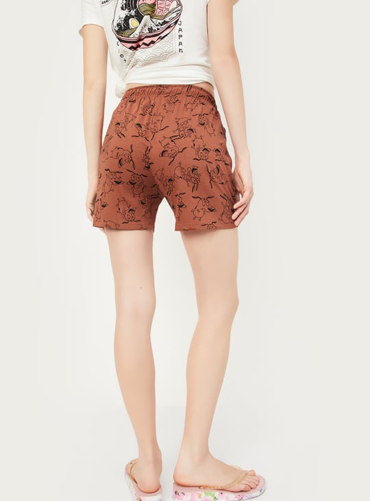 Women Courage The Cowardly Dog Printed Shorts