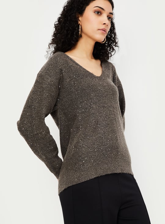 Women Sequinned Sweater