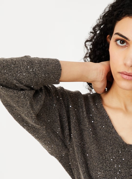 Women Sequinned Sweater