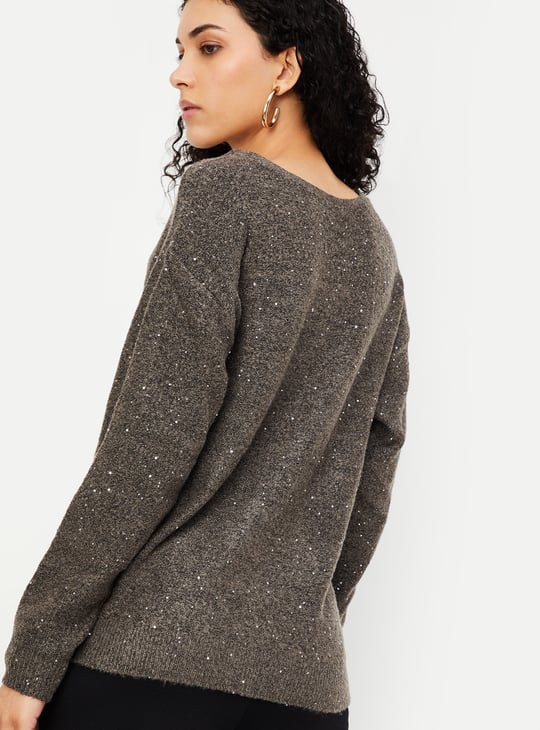 Women Sequinned Sweater