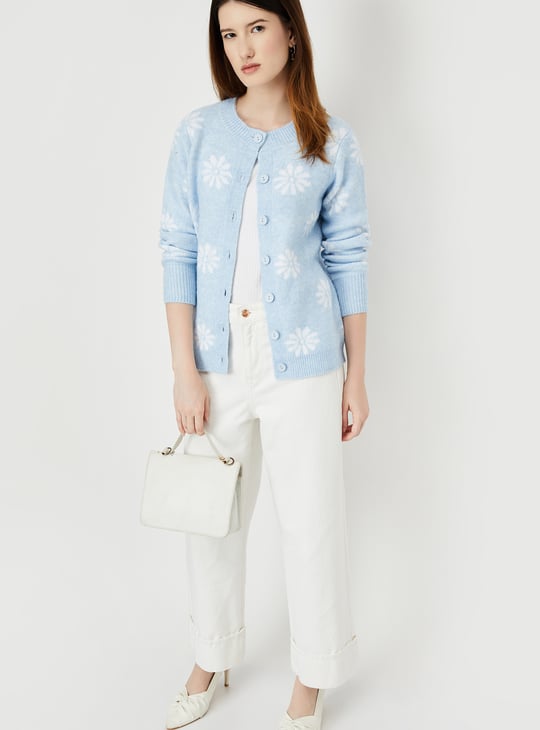 Women Floral Knitted Cardigan